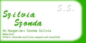 szilvia szonda business card